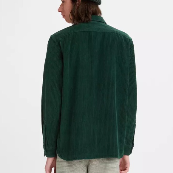 NEW Levi's Corduroy Shirt The Worker Relaxed Long Sleeve Button Green - Picture 2 of 8